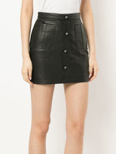 Load image into Gallery viewer, Shrimpton Leather Skirt Black
