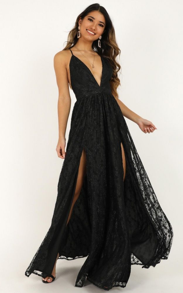 Midnight dusk black lace gown STYLE GO ROUND