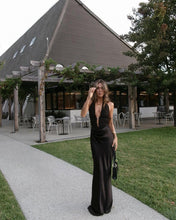 Load image into Gallery viewer, Misha Celine Maxi Gown Black