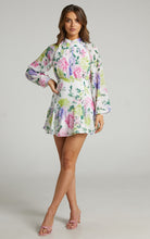 Load image into Gallery viewer, Floral balloon sleeve mini dress