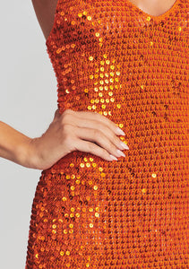 Retrofete Elliana Sequin Mini Dress Orange